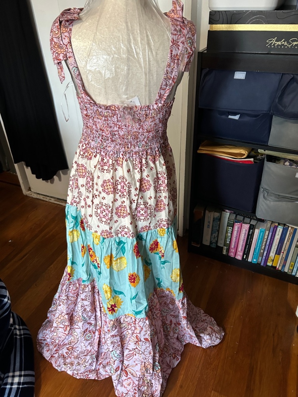 Nanette Lepore Pink & Cream Tiered Floral Maxi Dress size medium nwt - Picture 6 of 6